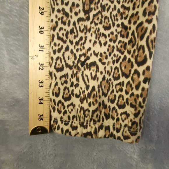 Socialite Womens Jogger Pants Brown High Rise Drawstring Leopard Print XS New - Picture 7 of 10
